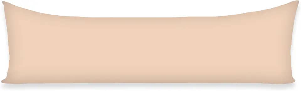 Fronha Travesseiro de Corpo Xuxão 1,30mx40cm Com Zíper 100% Algodão Percal 200 Fios (Cáqui)