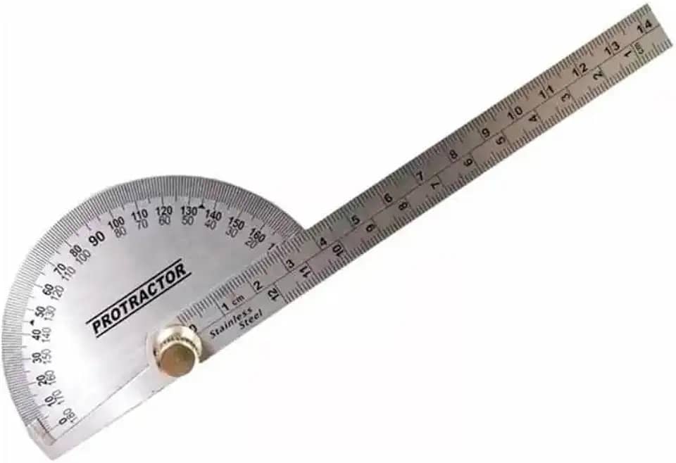 Transferidor De Grau tipo Meia Lua Ângulo 180° Graus com Régua