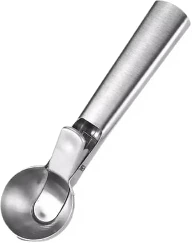 Colher de Sorvete em Aço Inox com Ejetor – Concha Profissional para Sorvetes, Frutas e Sobremesas, Durável, Anticorrosiva e Fácil de Limpar - Premium