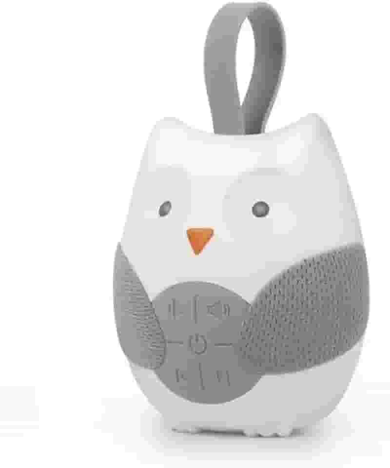 Henniu Máquina portátil de ruído branco coruja com 10 músicas leves 2 sons naturais 2 canções de ninar alça de silicone para bebês