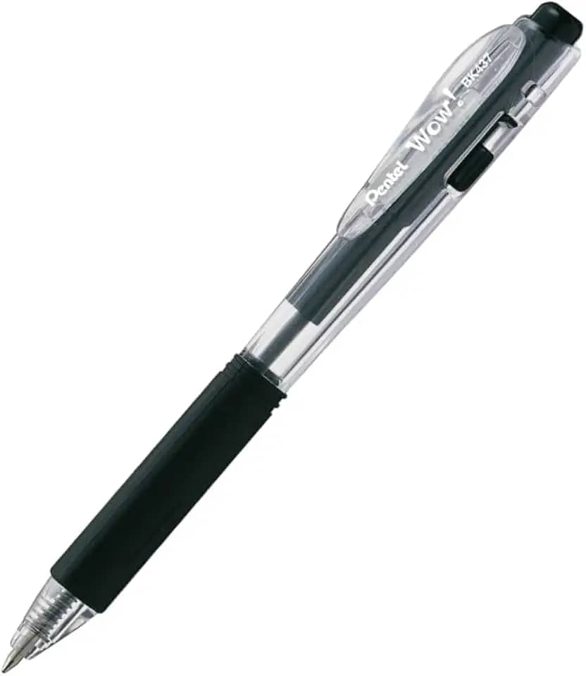 Pentel Caneta Esferográfica Wow Preta SM/BK437-A