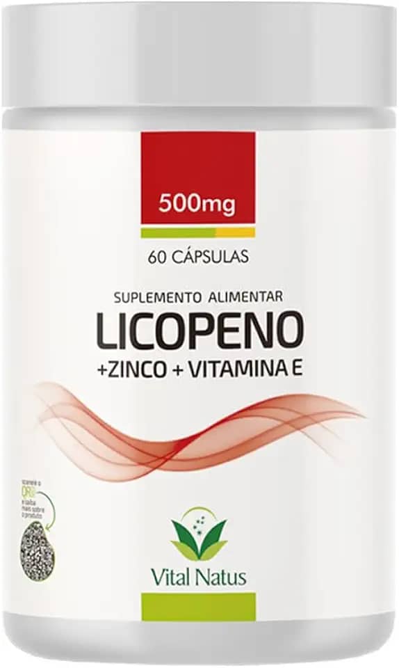 Licopeno + Zinco + Vitamina E - 60 Caps. 500mg Vital Natus