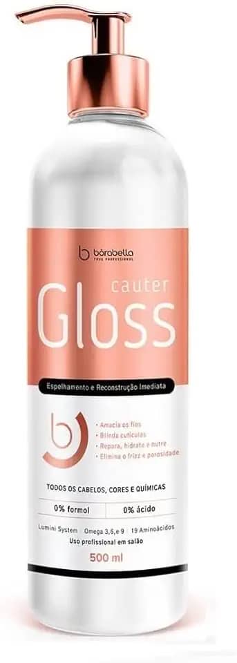 Borabella Cauter Gloss - Cauterização Capilar e Reconstrução Imediata - Espelhamento e Brilho Intenso - Tratamento Profissional
