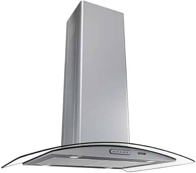 Coifa Ilha Vidro Curvo Inox de 75 cm - 220 Volts