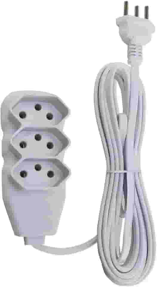 Force Line - Extensão Slim 3 Tomadas Tripolar Bivolt 1 Metro