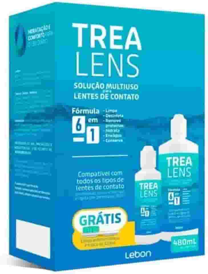Trea Lens 480ml + Estojo | Solução Multiuso para Lentes de Contato