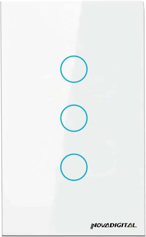 Interruptor Smart Wifi Inteligente Touch Nova Digital 3 botões Lite BR 4x2