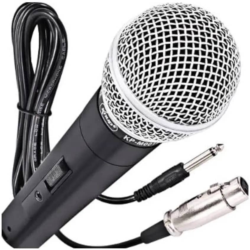 Microfone Dinâmico Profissional Com Fio De 5 Metros 5V Relação 6,5mm P10 Liga De Neodímio Cardióide Unidirecional Cor Preto Para Karaokê Streaming Transmissão LINHA PREMIUM