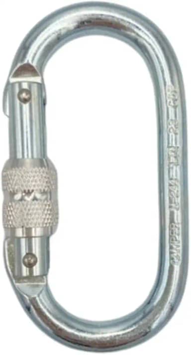 Mosquetão Oval Aço 22 kN Trava Rosca Reforçado Alpinismo Rapel Facintos