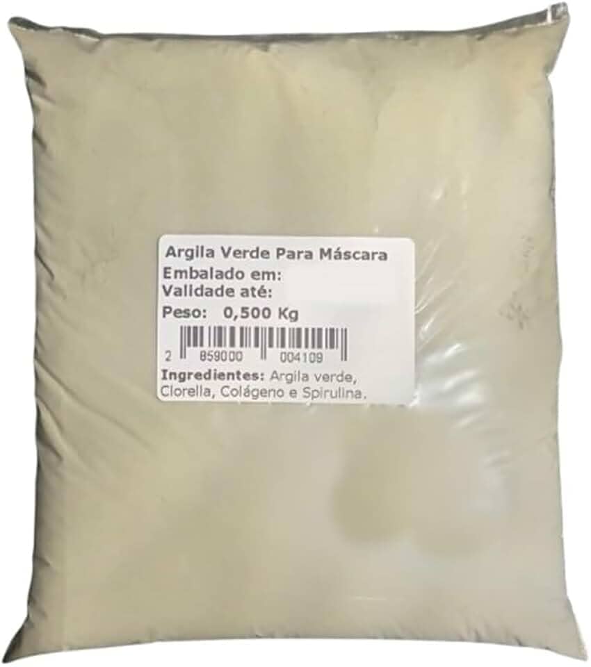 Argila Verde em Pó Para Máscara 500g + Modo de Usar