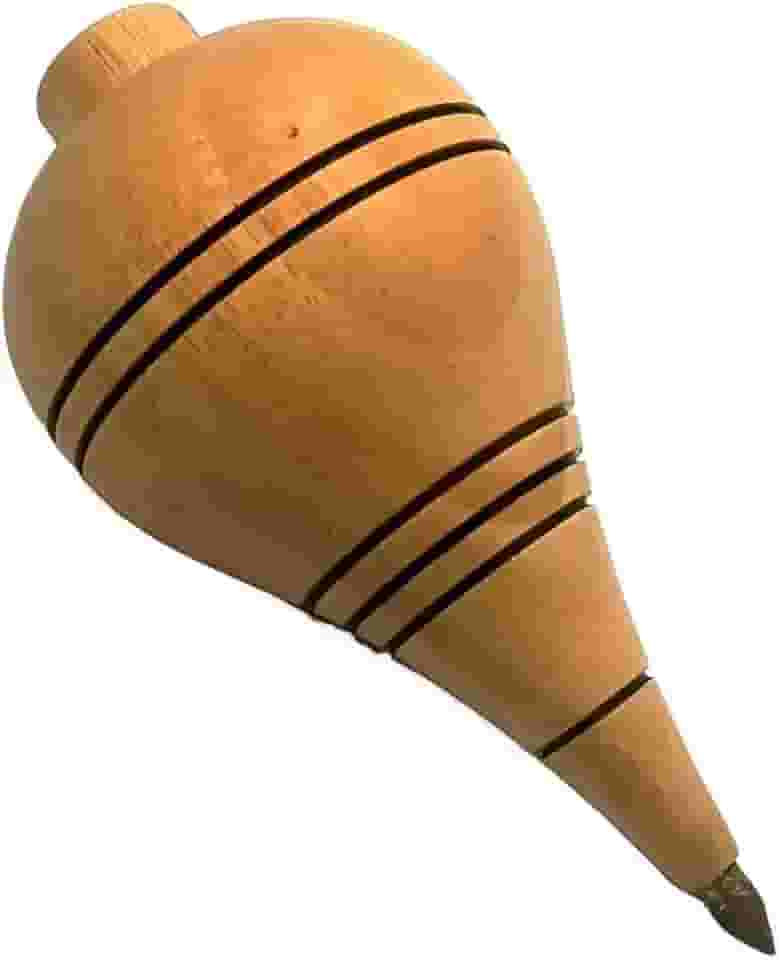 Pião de Madeira Resistente com Fieira Profissional Antigo (Natural)