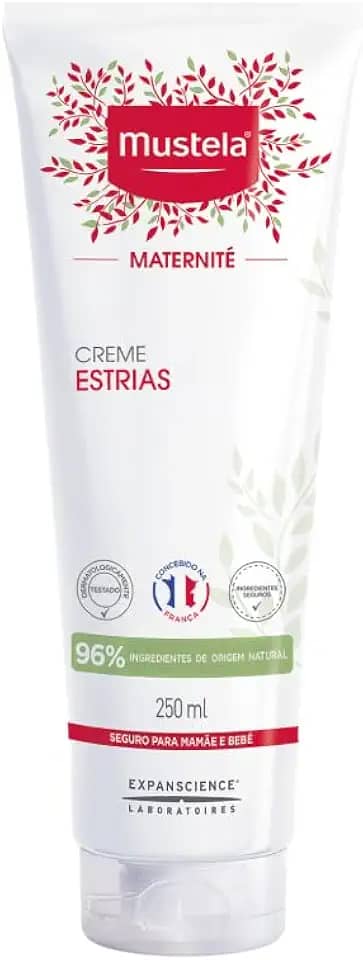 Mustela Maternité Creme Estrias 250Ml - Previne Estrias Com Ação 3 Em 1: Hidrata Reforça A Elasticidade E Acalma A Sensação De Coceira - Com 96% De Ingredientes De Origem Natural
