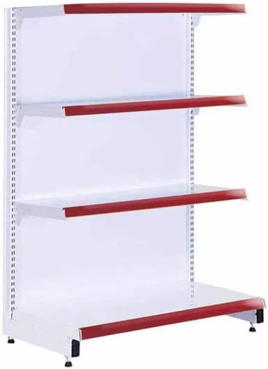 Gôndola Prateleira Supermercado 4 Níveis 40x30 New Plus 1,40m Ponta Pe Vermelho - Sa Gôndolas