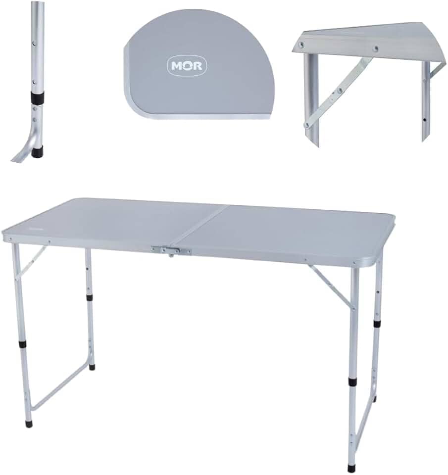 Mesa Dupla Mor Dobravel Compacta e Resistente Grande Para Camping e Festas
