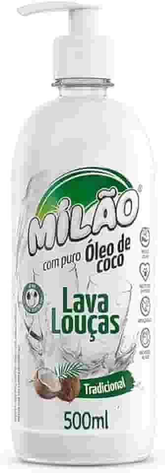 LAVA LOUÇAS LÍQUIDO NATURAL C/PURO ÓLEO DE COCO 500ML MILÃO
