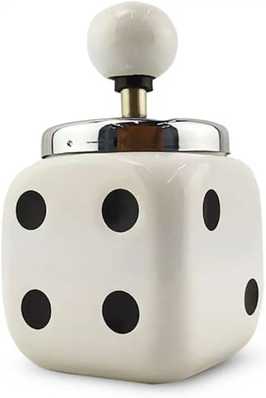 Cinzeiro Ceramica Com Tampa E Reservatório Branco dado