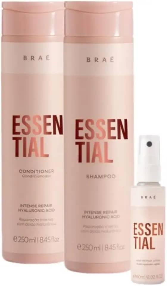 Kit de Cuidados Essenciais Braé - Duo 250ml + Mini 60ml: Hidratação Progressiva, Nutrição e Reparação, Proteção Térmica
