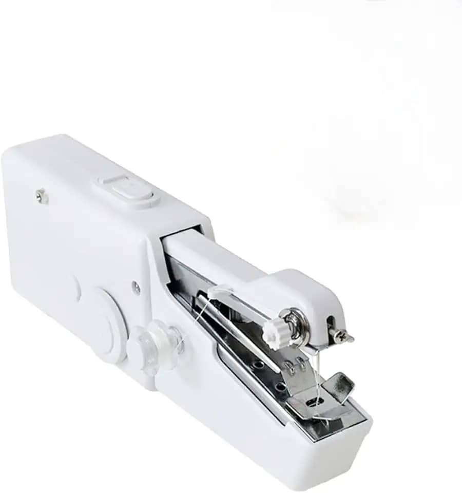 Mini Máquina de Costura Portátil a Pilha – Leve, Compacta e Eficiente | Perfeita para Reparos Rápidos em Roupas, Jeans, Couro e Tecidos de Até 18mm – Ideal para Uso Doméstico e em Viagens