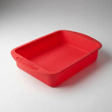 Forma De Bolo De Silicone Quadrada Vermelha Antiaderente – Resistente Flexível Ideal Para Forno Micro-ondas Freezer