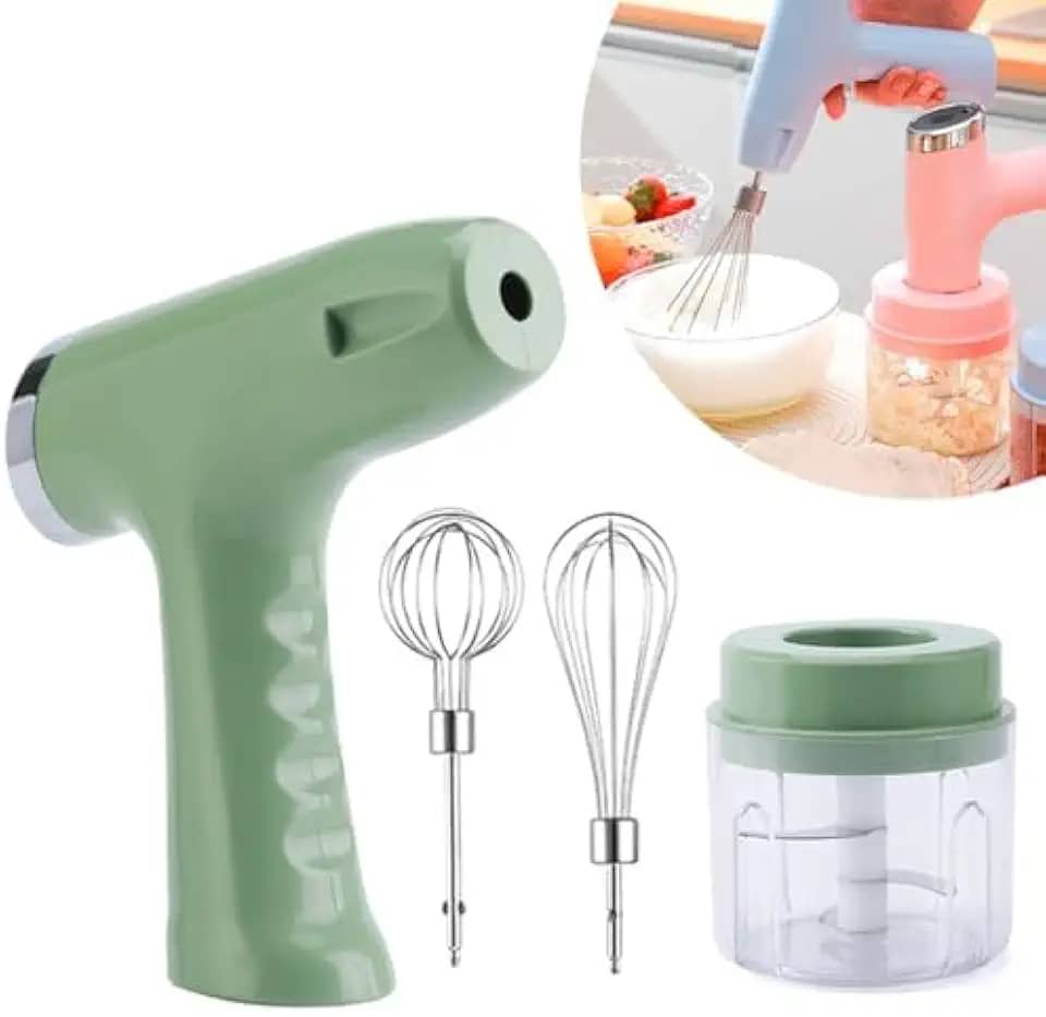 Batedeira Portátil de Mão Sem Fio Recarregável USB Elétrica Mini Processador Triturador