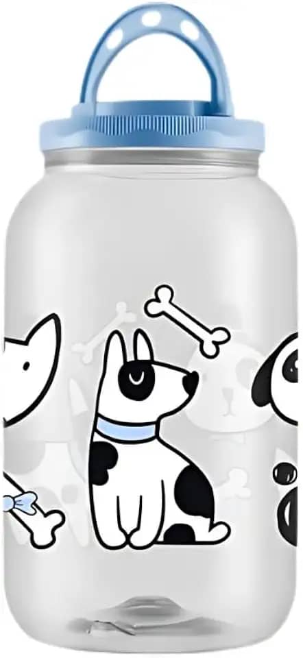 Pote Porta Ração Comedouro Cachorro Gato 3,6lt com Alça (Dog Azul)