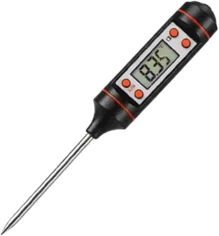 Termômetro Culinário Digital, Leitura Instantânea e Alta Precisão, Profissional para Temperaturas de Carnes, Churrasco, Doces, Leite e Forno, Haste em Aço Inox, Cozinha Gourmet e Casa