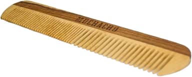 Pente de Madeira para barba com Duplos Dentes Estreitos e Largos Muchacho - Controle o Frizz e Modele Sua Barba com Estilo