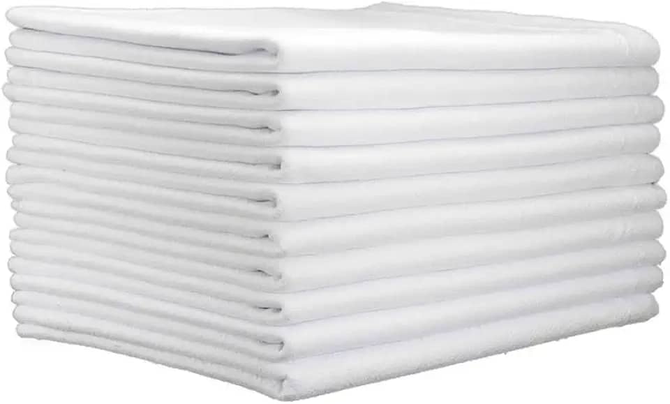 Kit 10 Panos De Prato Branco Liso 100% Algodão Pé De Galinha 44x68cm