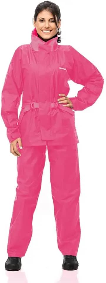 Capa Chuva Conjunto Nylon Feminino Moto Motoboy Pantaneiro - Rosa - G