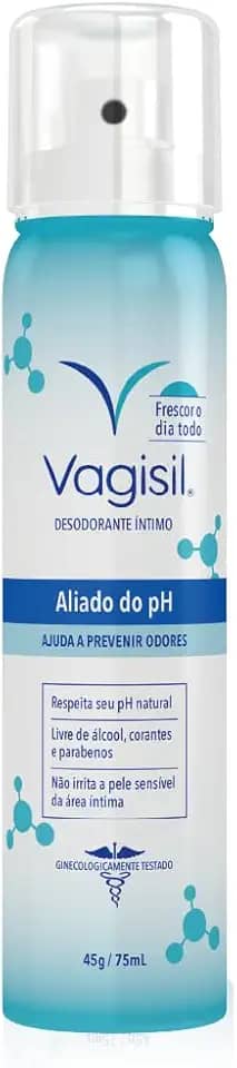 Vagisil Desodorante Íntimo Feminino Spray, Aliado do pH, Ajuda a Prevenir Odores, Cheiro Leve, 75ml