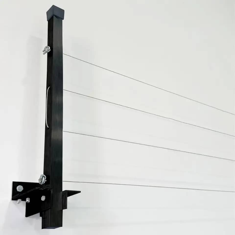 Varal Alumínio Reforçado Retrátil De Parede Para Roupas Suporta Até 80kgVaral de Parede Muro Dobrável retrátil Mão Francesa cabo aço 500cm*50cm(Alumínio Preto)