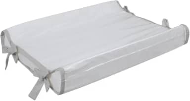 Trocador Americano Para Comoda Bebe Fralda Impermeável Anatomico com Abas Portátil Com Zíper Branco Com Cinza (60cm x 40cm)