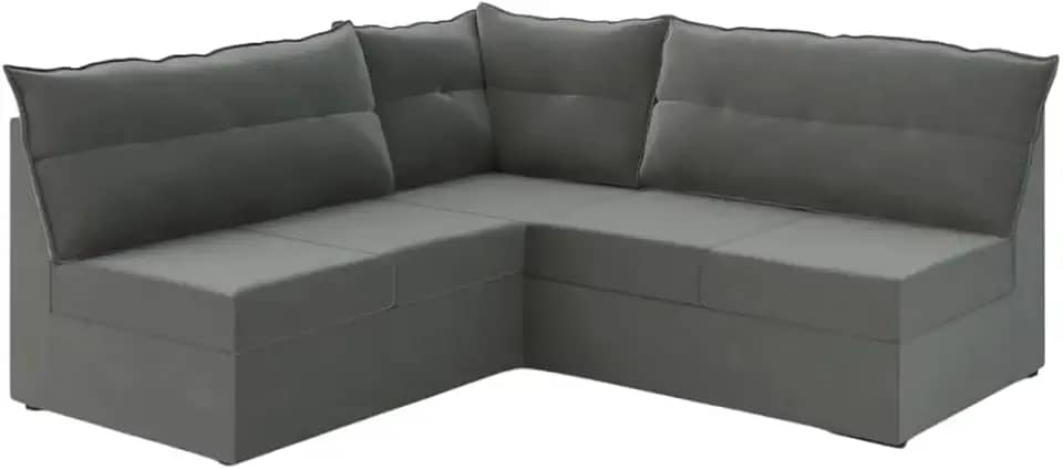 Sofá de Canto 5 Lugares Renaut Suede Cinza Mamflex