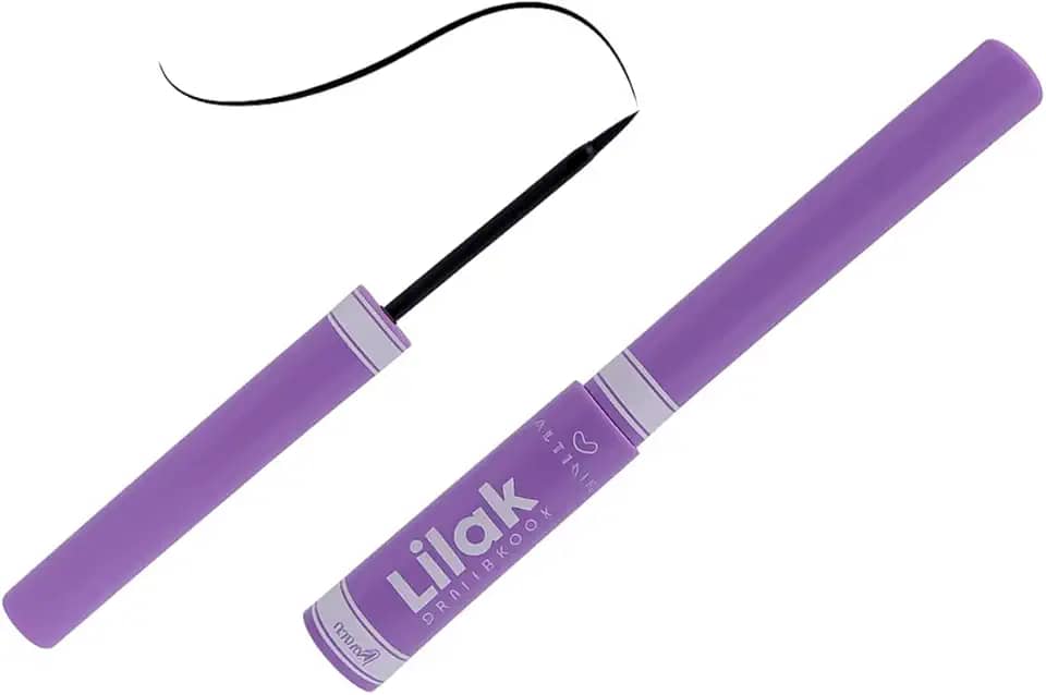 Delineador Líquido Ponta Fina Preto Intenso Secagem Rápida Longa Duração