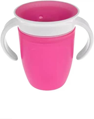 Copo de Treinamento Baby, 360 Graus, Borda Circular, Ideal para Introdução Alimentar, Sistema de Vedação Robusto, Reduz Risco de Derramar Líquido, BPA Free (Rosa)