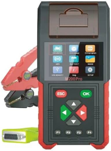 TopDiag M200 Pro Motorcycle Scanner Ferramentas profissionais de diagnóstico de motocicletas para Honda ECU Remap e testador de bateria (Versão completa)