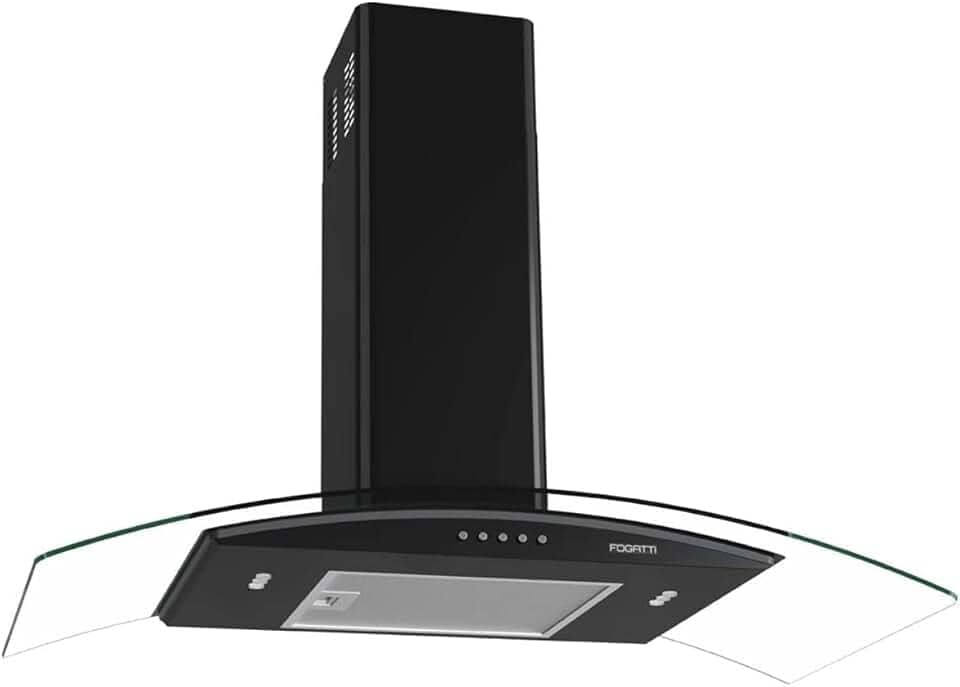 Coifa de Parede Vidro Curvo 90cm Black Clean Fogatti 110V