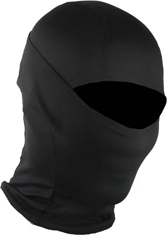 Touca Ninja Balaclava Articulada Profissional Resistente Frio Proteção Uv50 Multifuncional Respirável (BR, Alfa, Único, P, Preto)