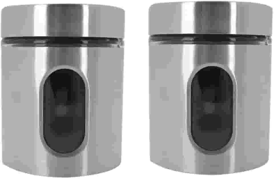 Kit Com 2 Potes Vidro Vítreo Revestido Em Inox 630ML Tampa Com Vedação e Visor - Ideal para Armazenar Café, Açucar, Sal, Grãos e Mantimentos - Super Resistente - Cantinho Do Café