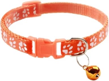Coleira universal ajustável em forma de urso para cães e gatos com guizo, coleira para gato(1 pc,laranja)