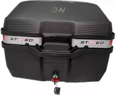 Bau Moto Bauleto Stoned 35 Litros C/Base Universal Traseiro Faixa Cinza