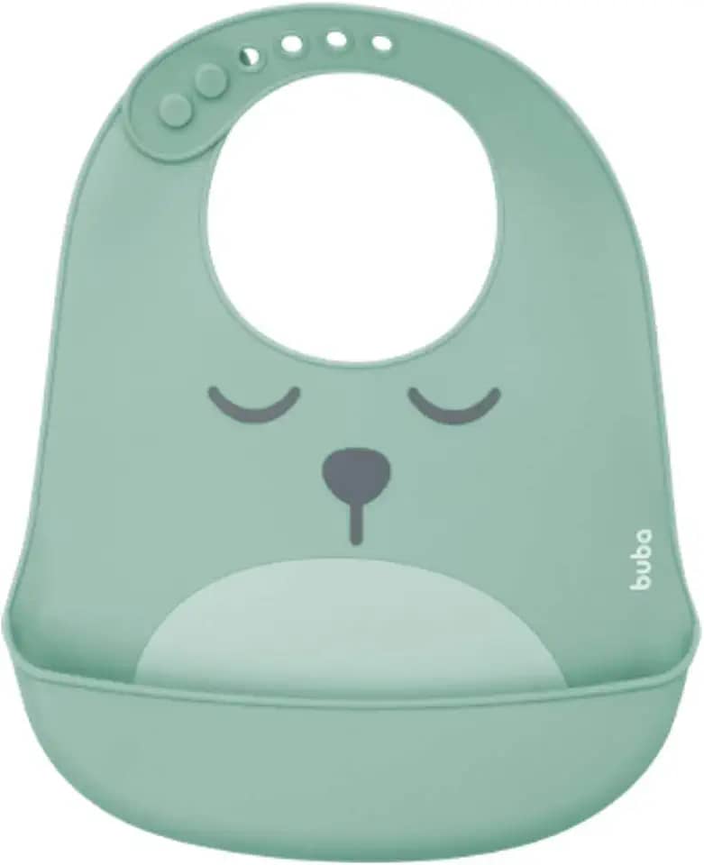 Buba, - Verde, Babador De Silicone Com Pega Migalhas Gumy Bebê Unissex, Verde (Green), Único