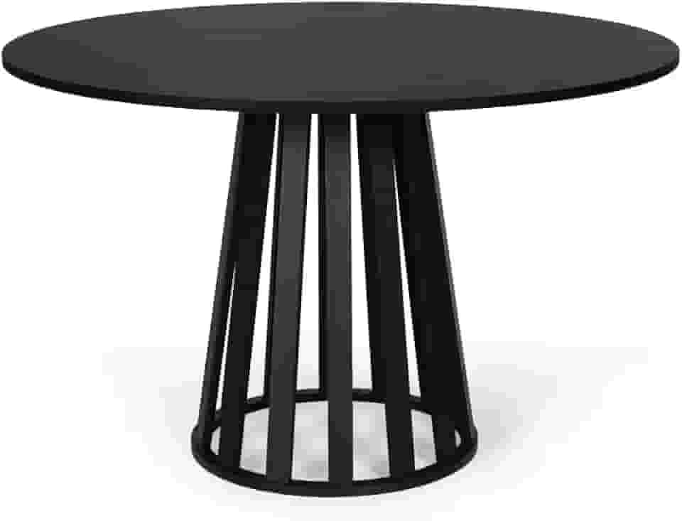 Mesa de Jantar Redonda 6 Lugares 120cm em MDF Gabi Preta - Straub Web