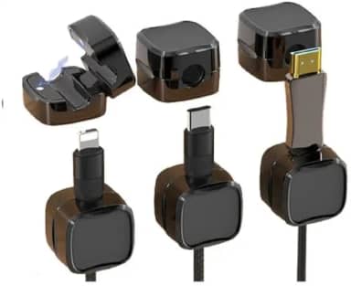 Organizador de Cabos Magnético adesivo suporte de cabo, gerenciamento de cabos sob a mesa, cozinha, escritório, telefone, carro, parede, cabeceira para Samsung Galaxy Iphone Motorola Xiaomi (Preto)