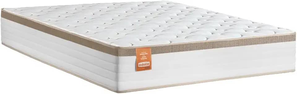 Colchão Casal Molas Ensacadas Real 138x188x27cm Branco/Bege - Suporta até 130Kg Por Pessoa