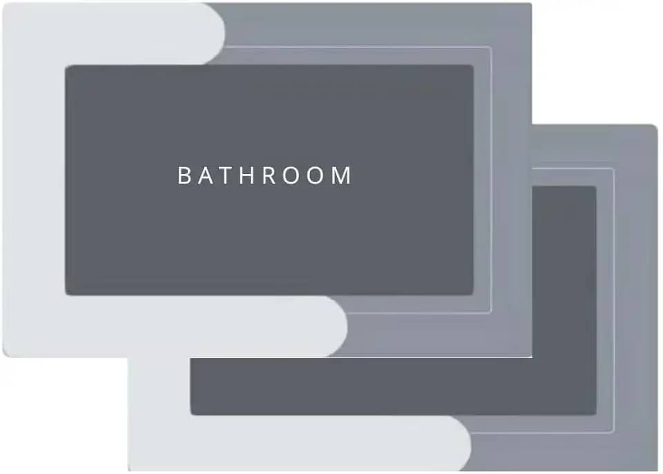 Kit Com 2 Tapetes Mágicos Antiderrapante Super Absorvente De Secagem Rápida Para Banheiro E Casa