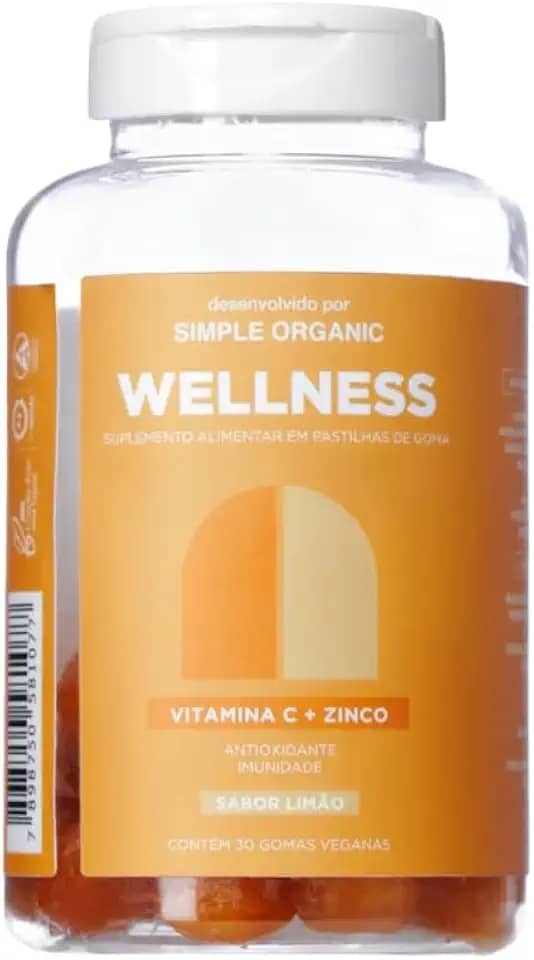 Gummy Vitamina C + Zinco Sabor Limão Cabelo Unhas Simple Organic