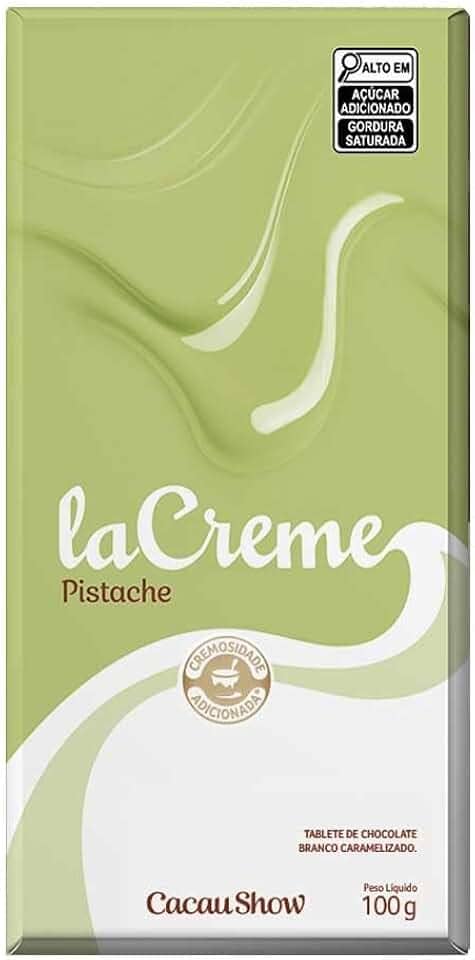 Tablete LaCreme Choco Branco com Pistache 100g Cacau Show