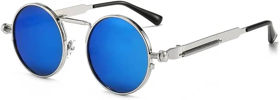 Óculos de Sol Vintage Estilo Punk Redondo LukeSports – Unissex – Lente Espelhada