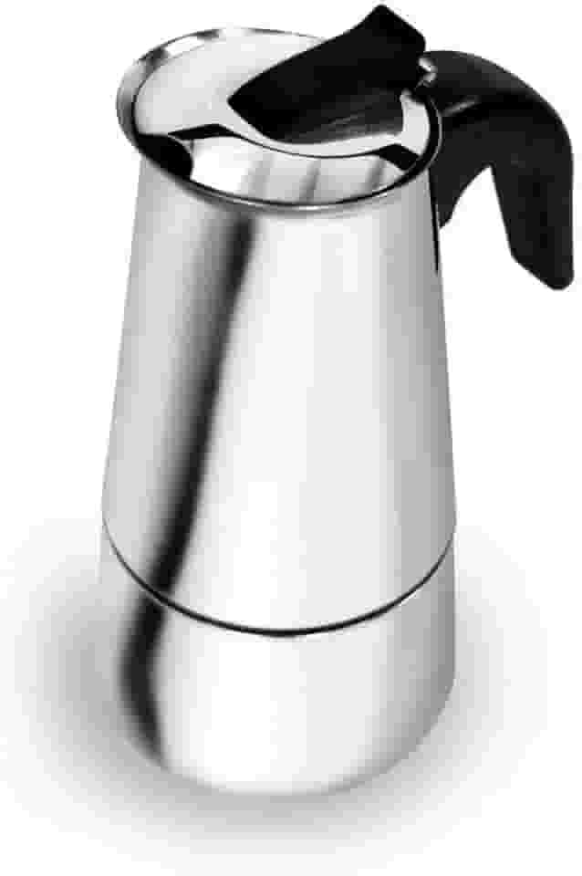 Cafeteira Tipo Italiana Inox para 6 Xícaras em Aço Inoxidável, Café Forte e Aromático, Design Sofisticado, Ideal para Casa ou Escritório, Perfeita para Apreciadores de Café